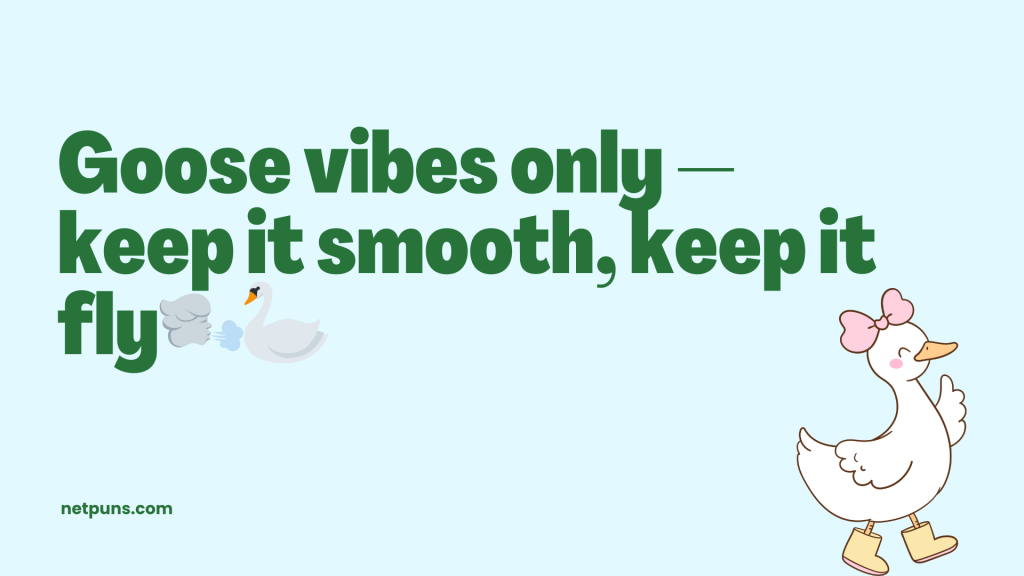 Goose vibes only — keep it smooth, keep it fly. 🌬️🦢