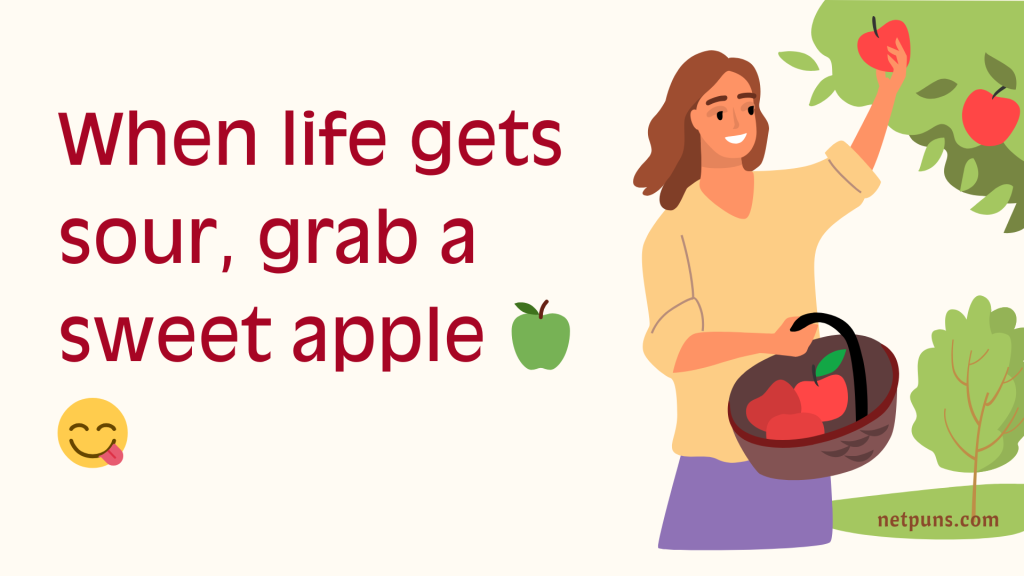 When life gets sour, grab a sweet apple 🍏😋
