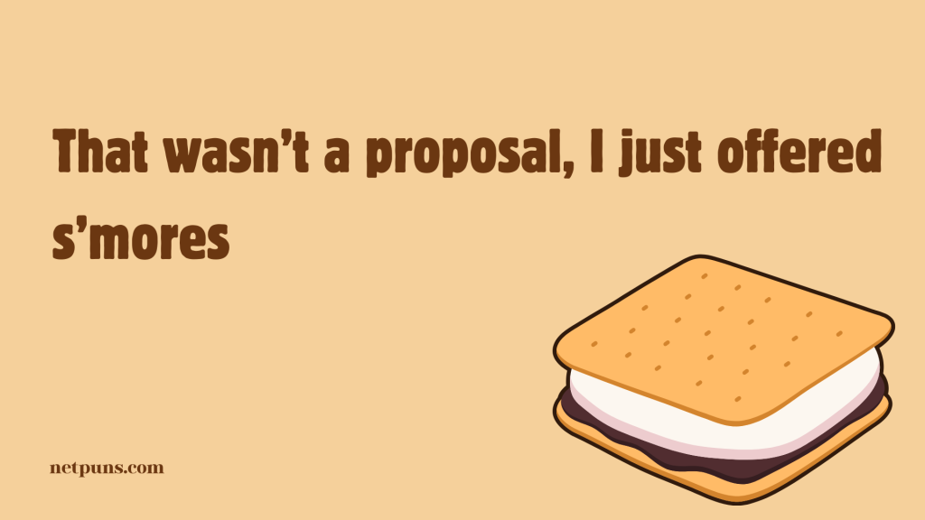 That wasn’t a proposal, I just offered s’mores.