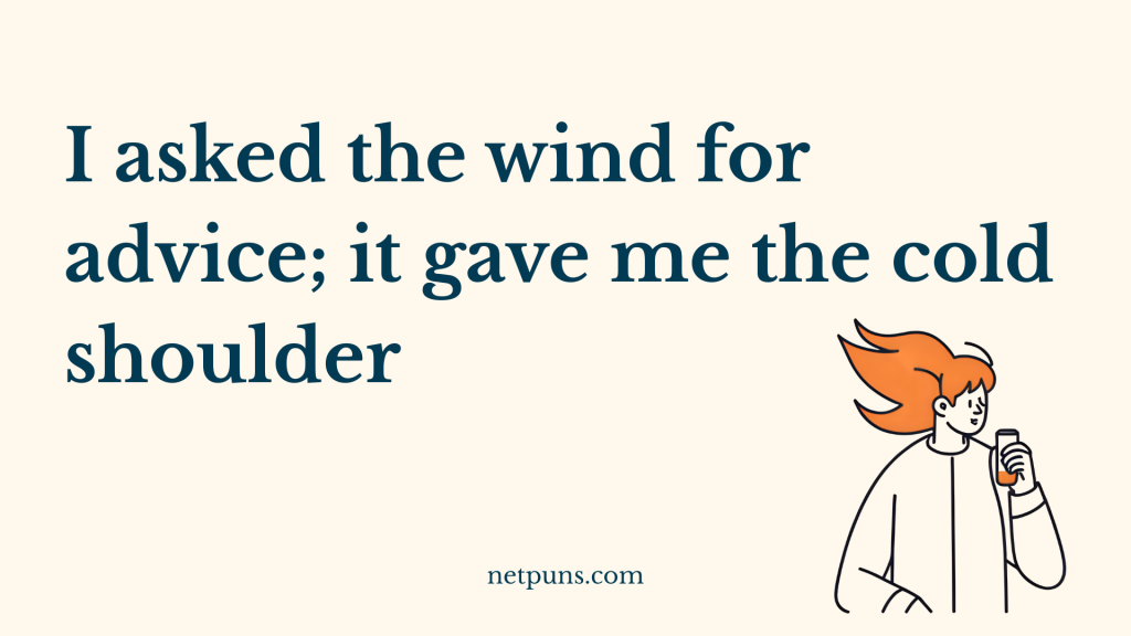I asked the wind for advice; it gave me the cold shoulder.