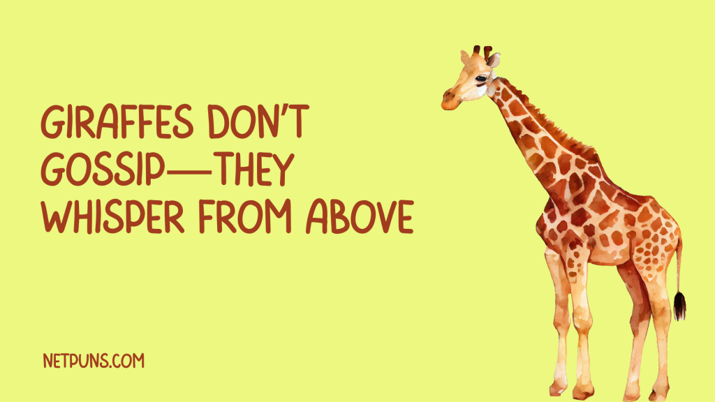 Giraffes don’t gossip—they whisper from above.