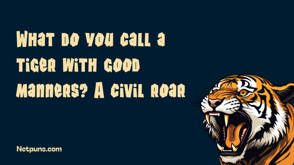 What do you call a tiger with good manners? A civil roar.
