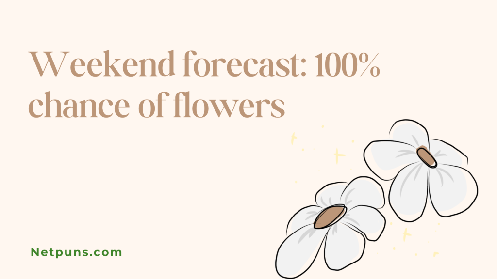 Weekend forecast: 100% chance of flowers.