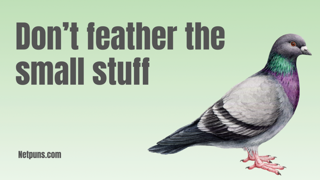 Don’t feather the small stuff.